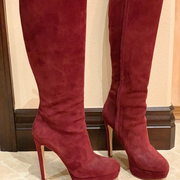 Christian Dior Red Suede 6” Boots - Picture 2 of 8